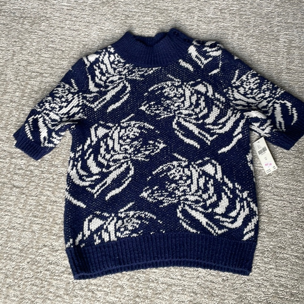 Anthropologie Ma eve blue motif sweater